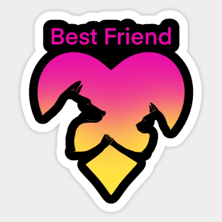 Dog and cat best friend love Sticker